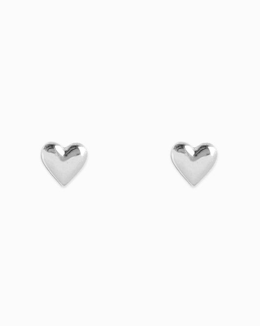 Tiny Puffy Heart Stud Earrings