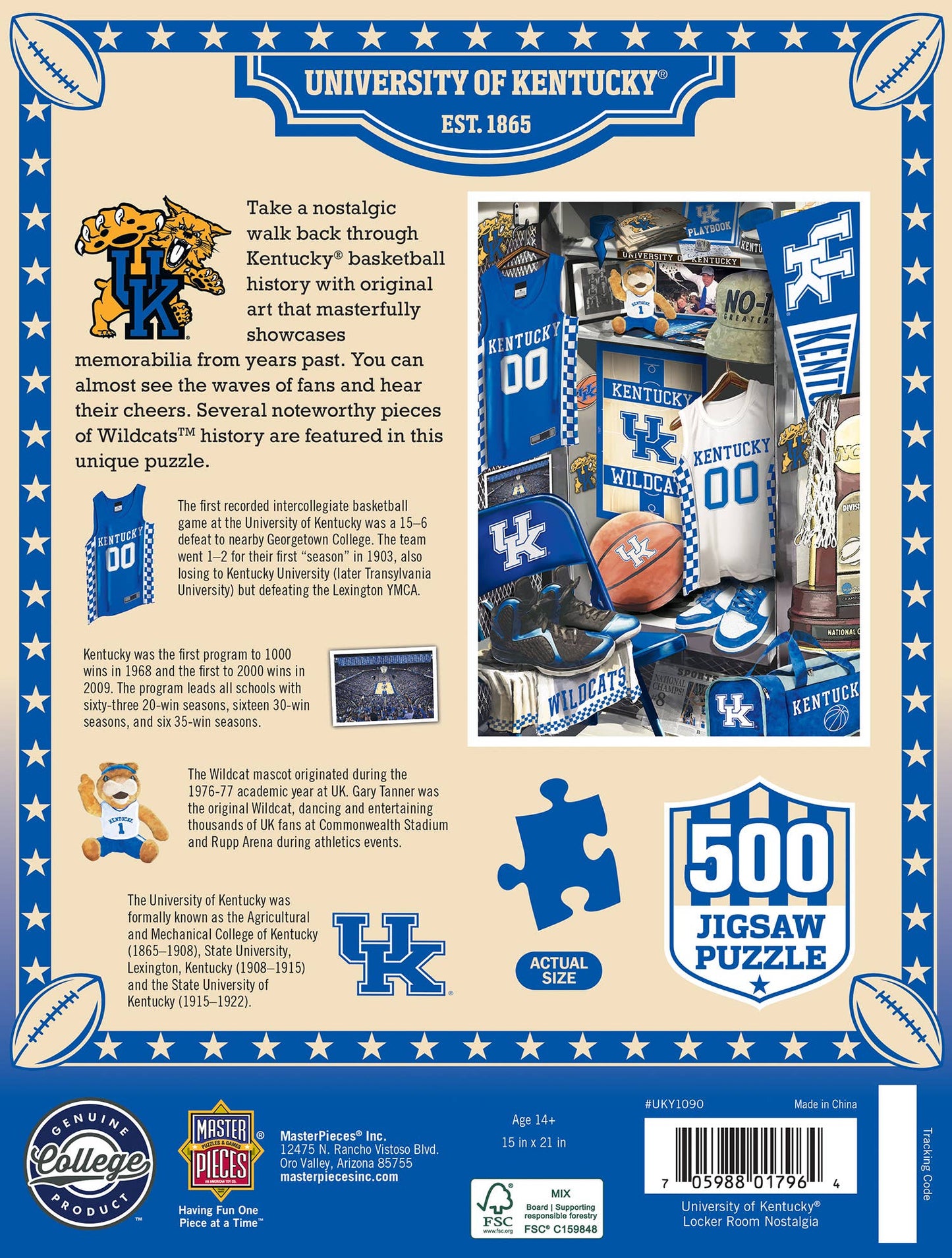 Kentucky Wildcats - Locker Room 500 Piece Jigsaw Puzzle