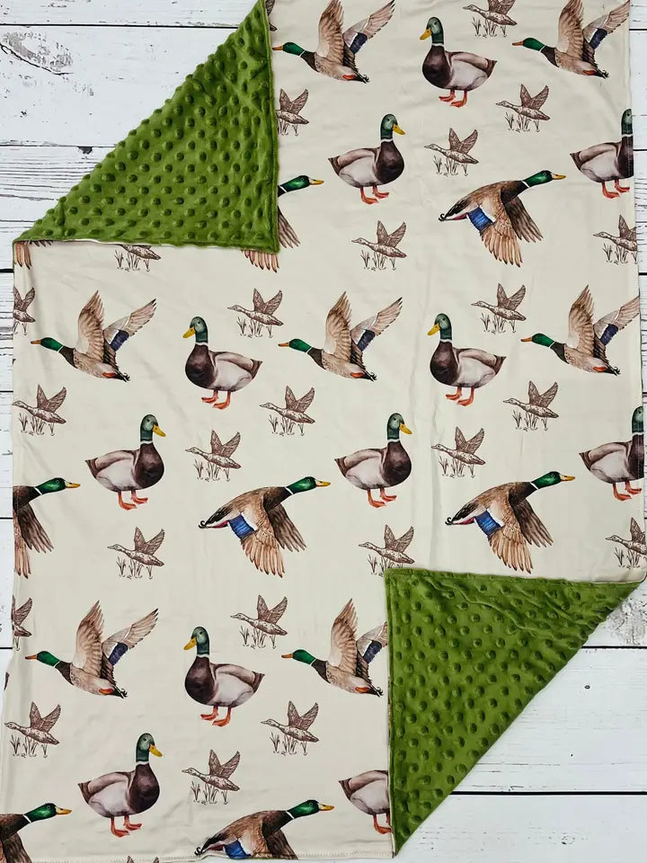 Baby Olive Minky Duck Blanket
