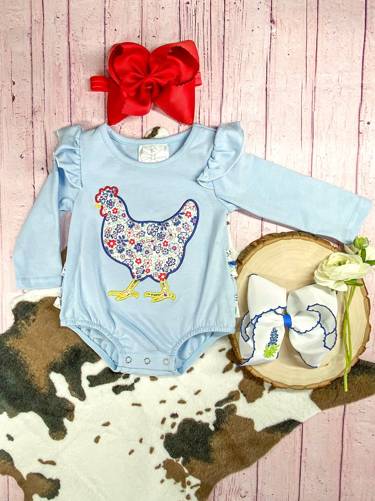 Chicken Applique Infant Romper: Fall 2025 Baby Clothes
