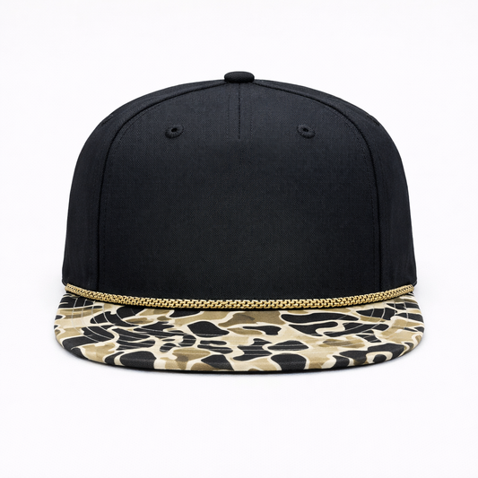 Perforated Structured Black-Coyote Camo / Black-Tan Rope