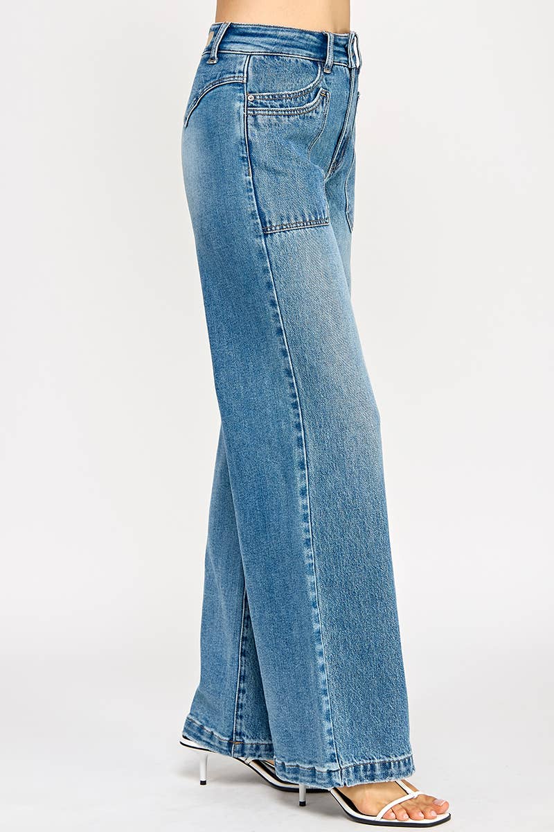HIGH RISE DOUBLE POCKET WIDE LEG