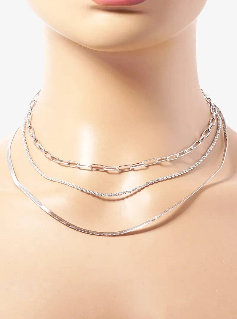 18K Gold Dipped Multi Chain Layered Necklace