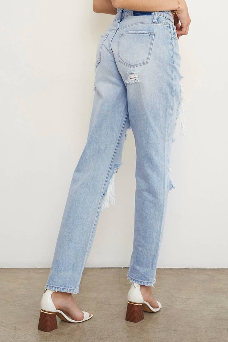 High Waist Ripped Baggy Jeans