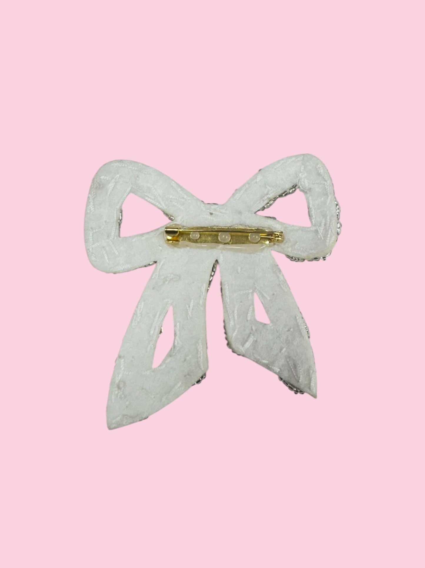 Black Rhinestone Bow Pin