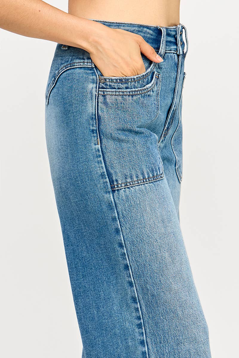 HIGH RISE DOUBLE POCKET WIDE LEG