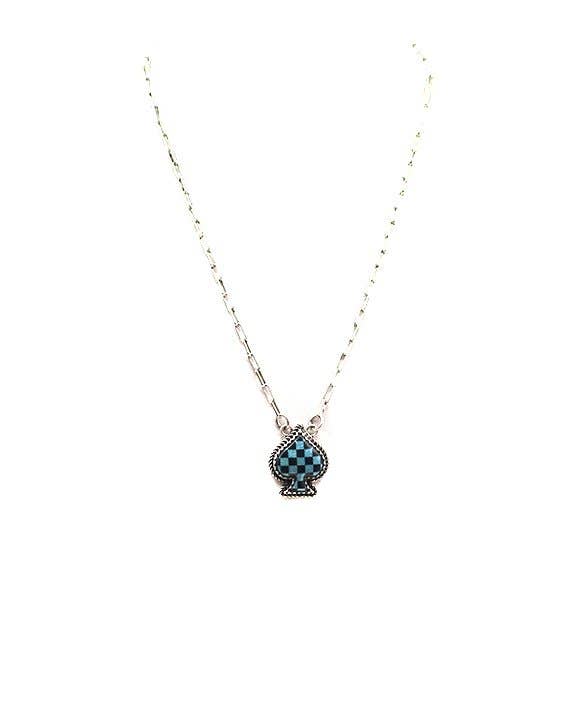 Checkered Spade Necklace