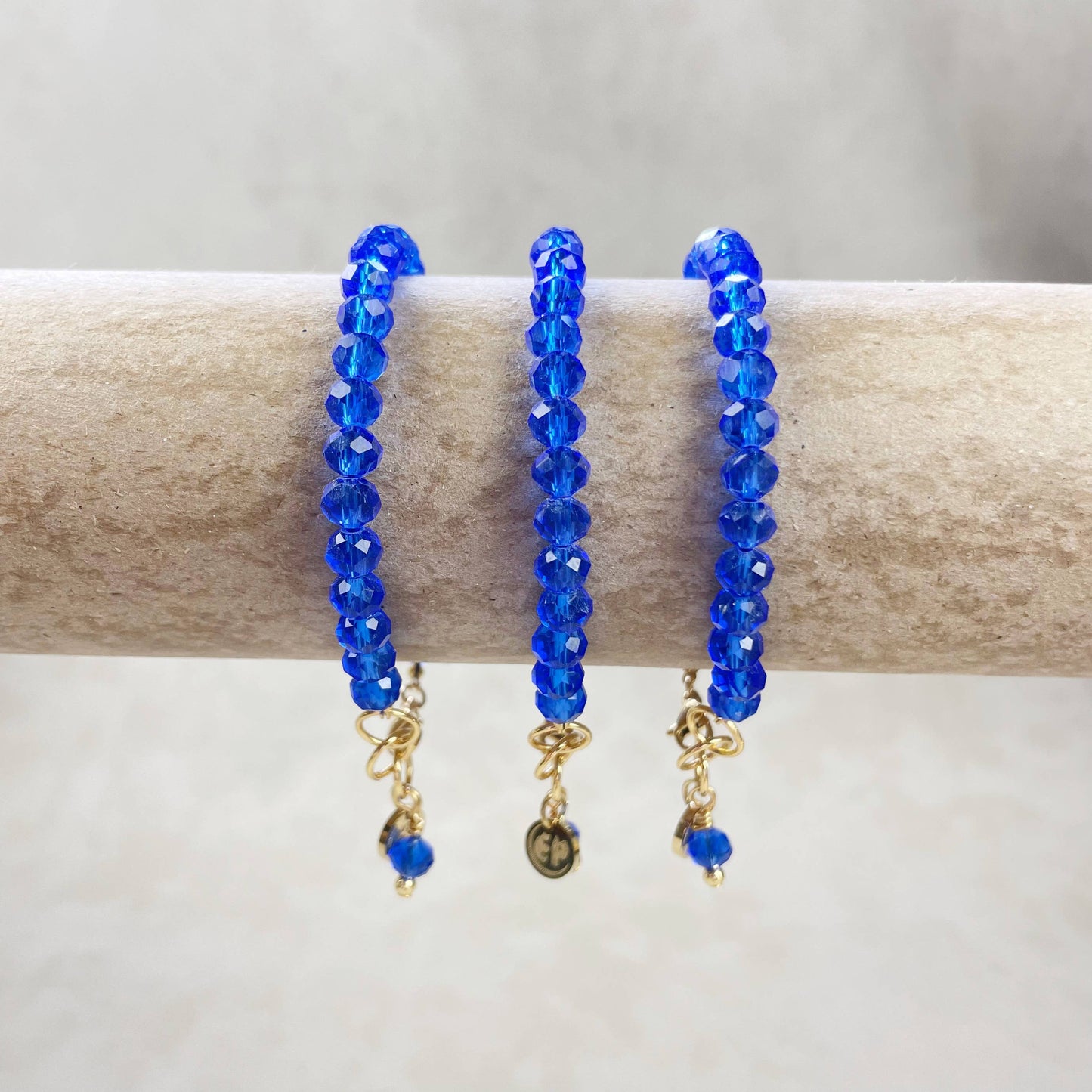 Gloria// Translucent Cobalt Crystal Beaded Bracelet