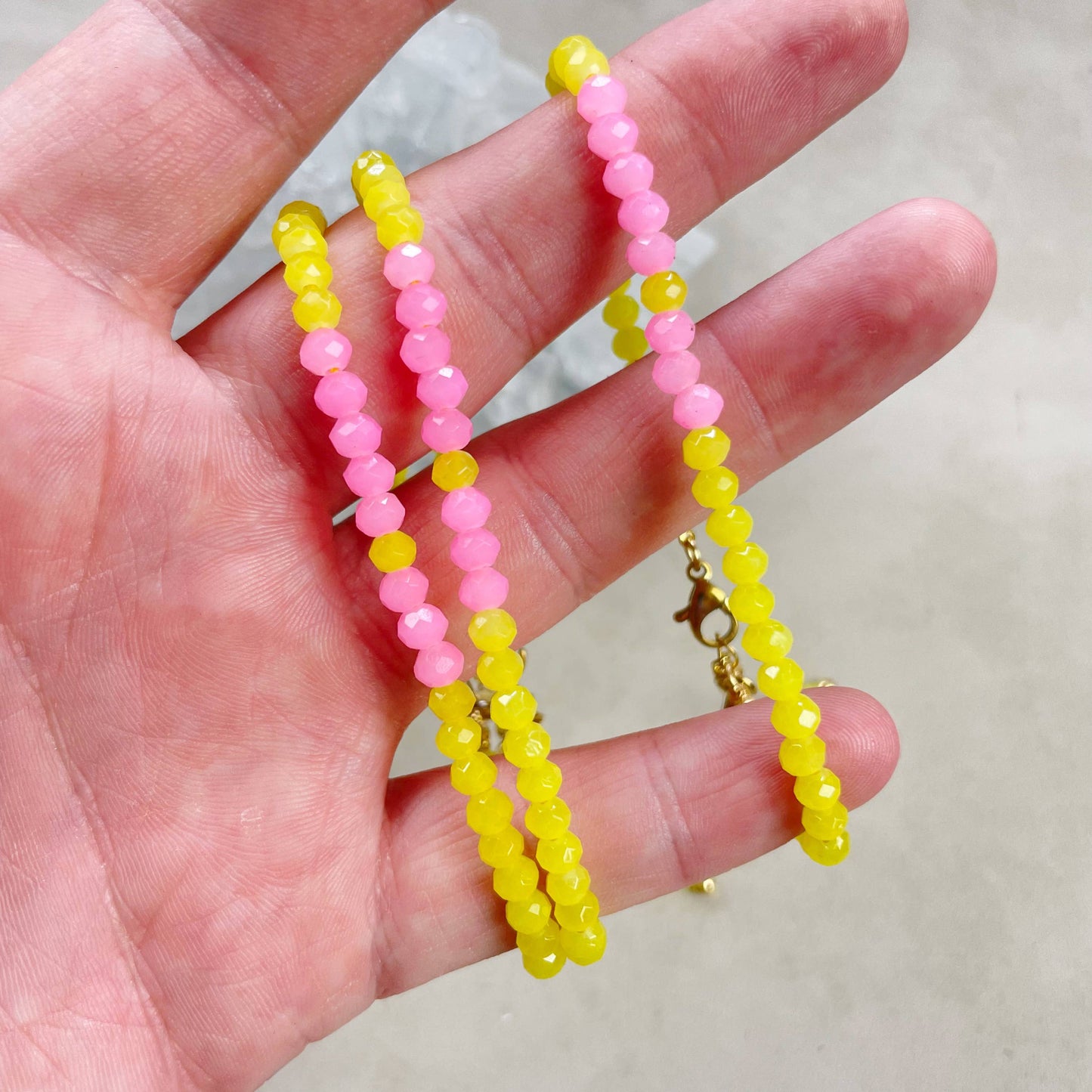 Mia// Lemonade Crystal Beaded Delicate Bracelet