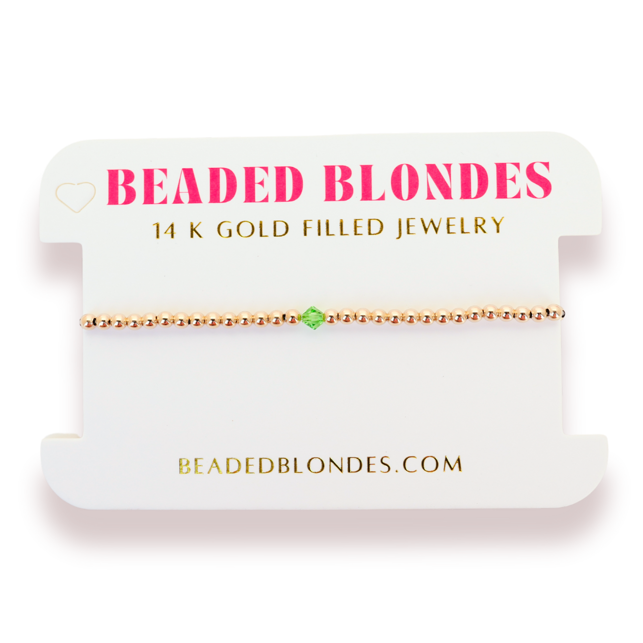 August: Peridot Birthstone Swarovski Crystal Bracelet