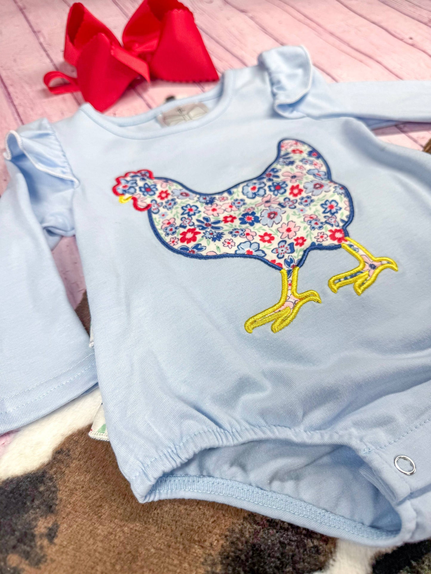 Chicken Applique Infant Romper: Fall 2025 Baby Clothes