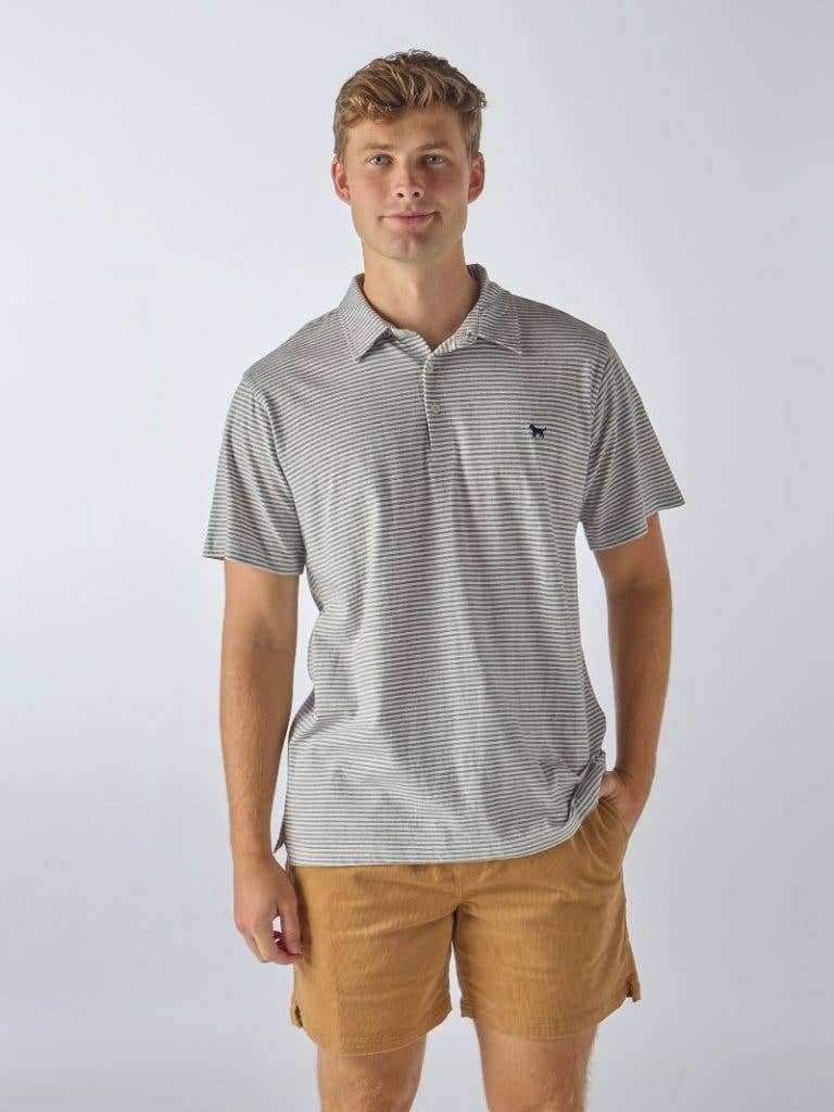 Gray Striped Polo
