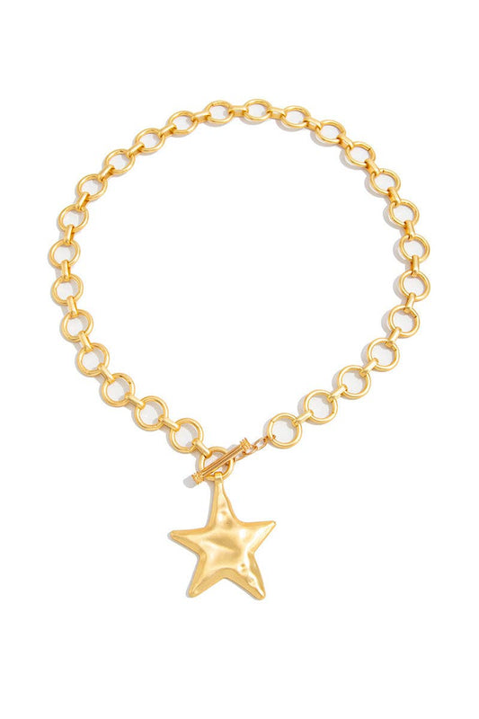 Chunky Chain Cross Pendant Necklace