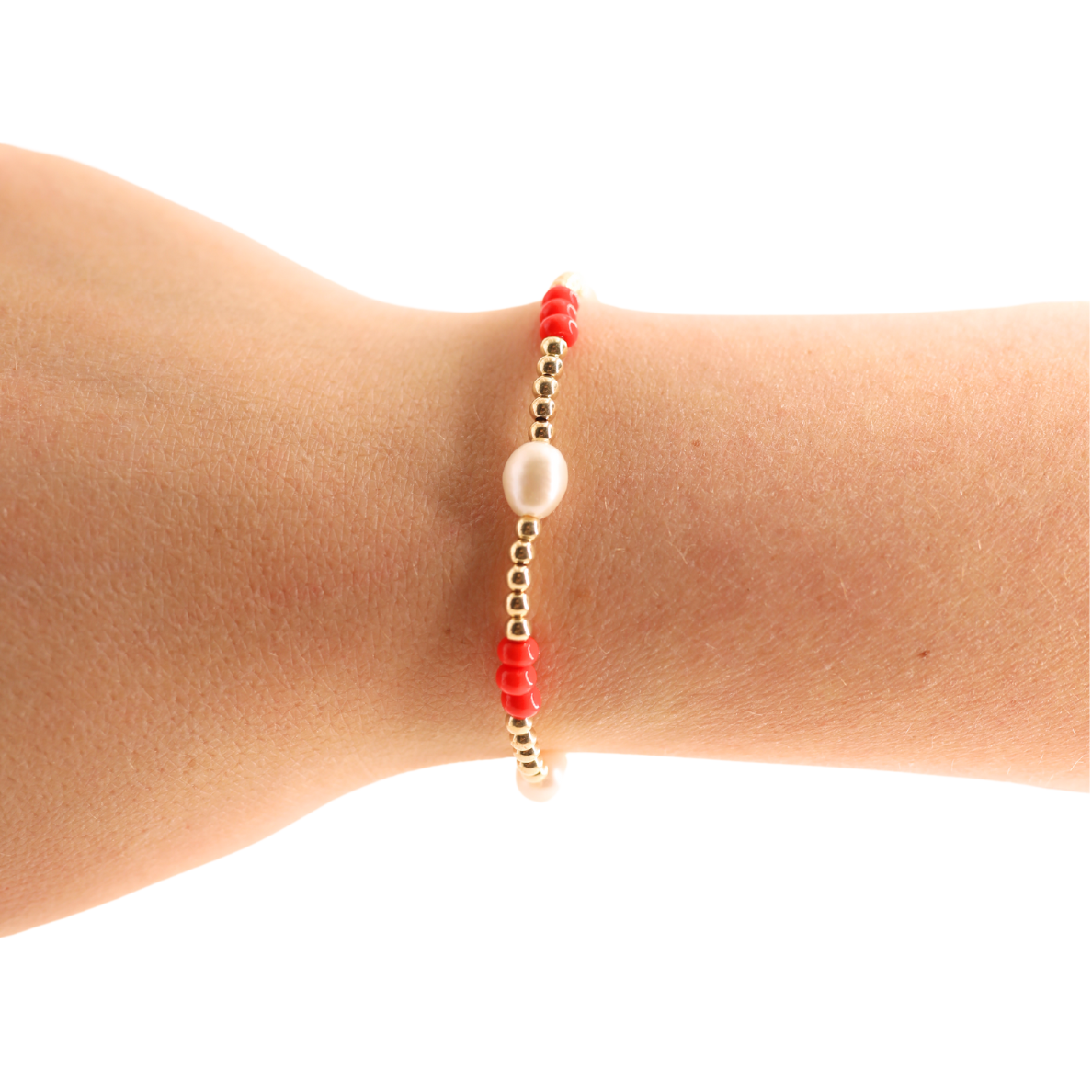 Bright Red Pearl Poppi Bracelet