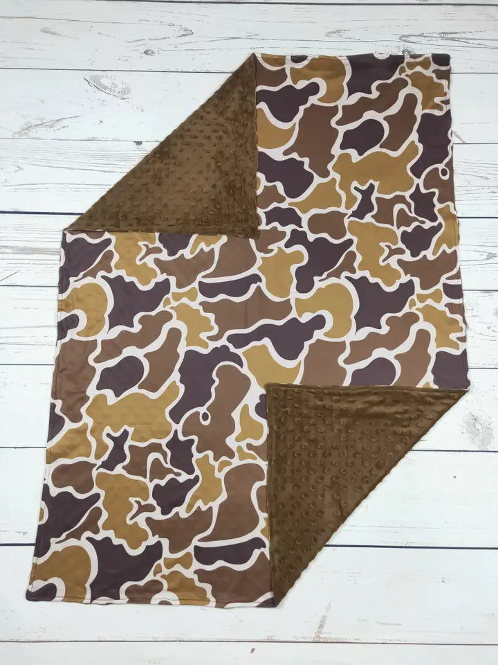 Baby Dark Brown Camouflauge Print Blanket