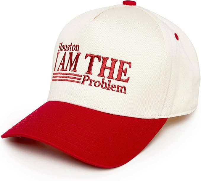 Two Tone Cap - Houston I am The Problem - Beige/Red