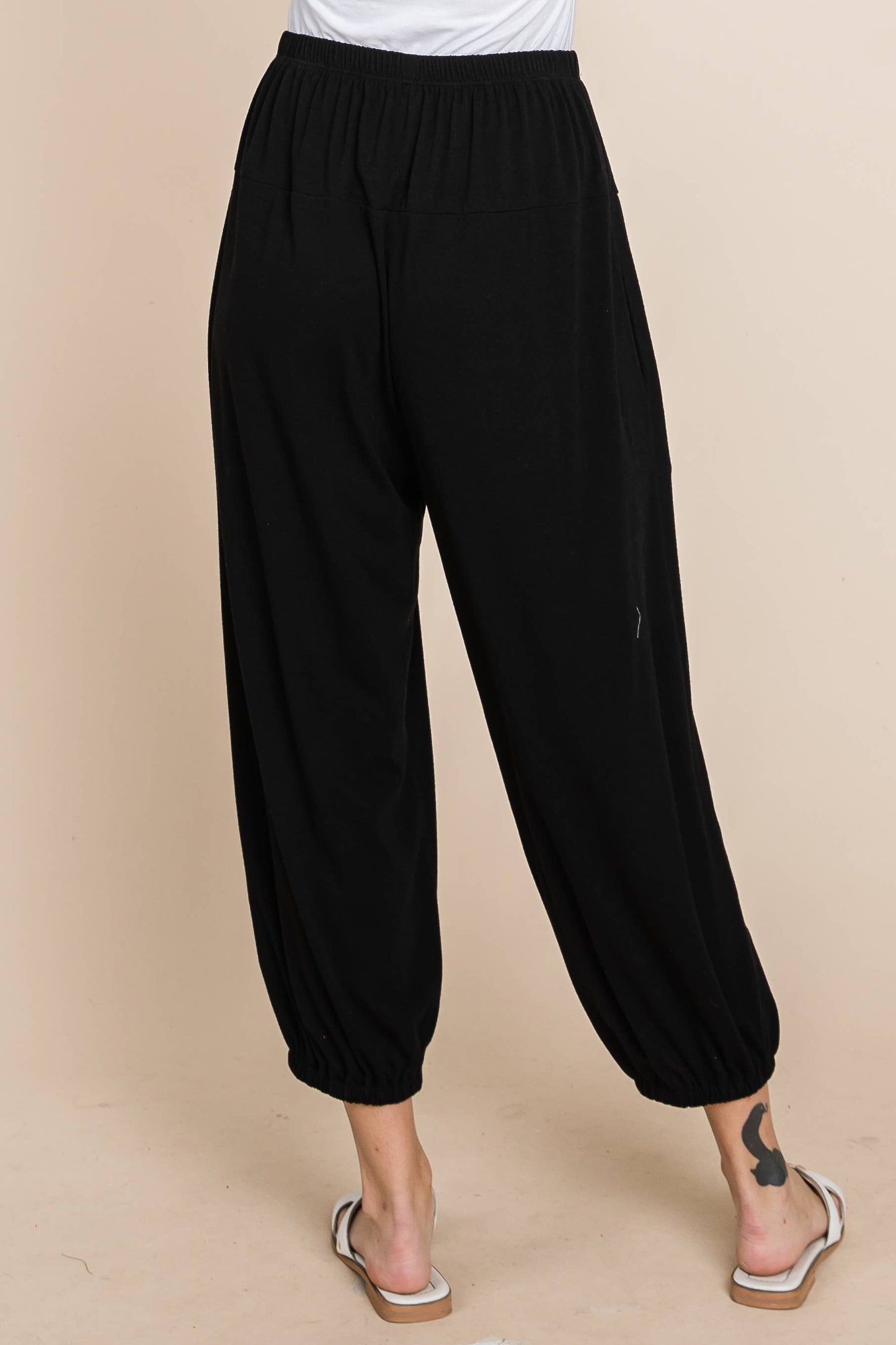 Plus Size Solid Knit Jogger Pants