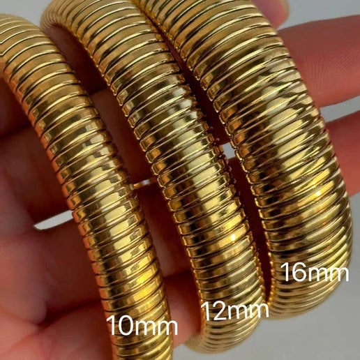 18K Gold Plated Bangle Bracelet: 16mm