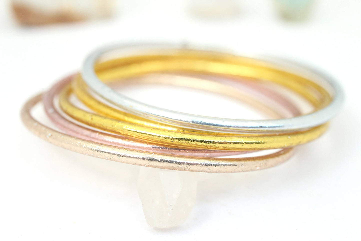 Thin Thai Buddhist Temple Bracelets, Mantra Bangle