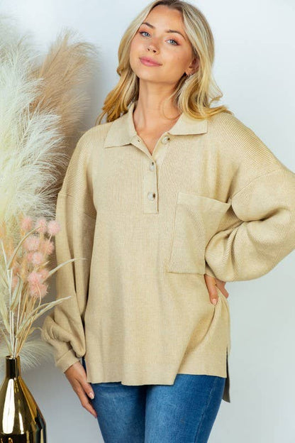 Long Sleeve Solid Knit Top