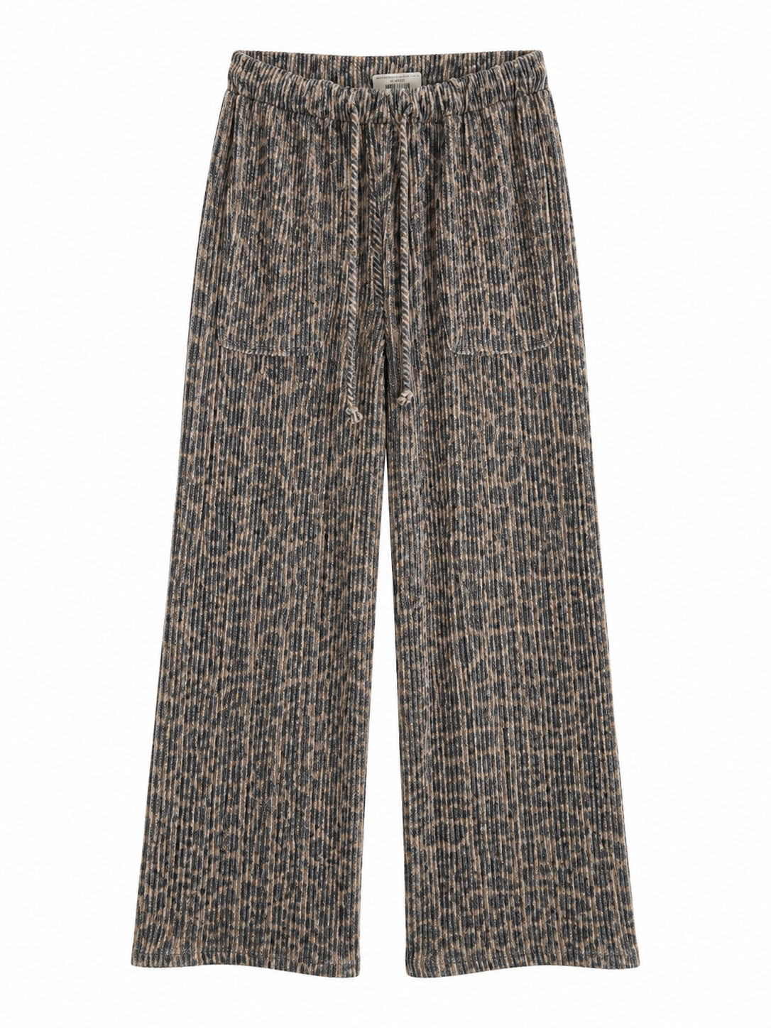 Wide Leg Animal Ribbed Pants