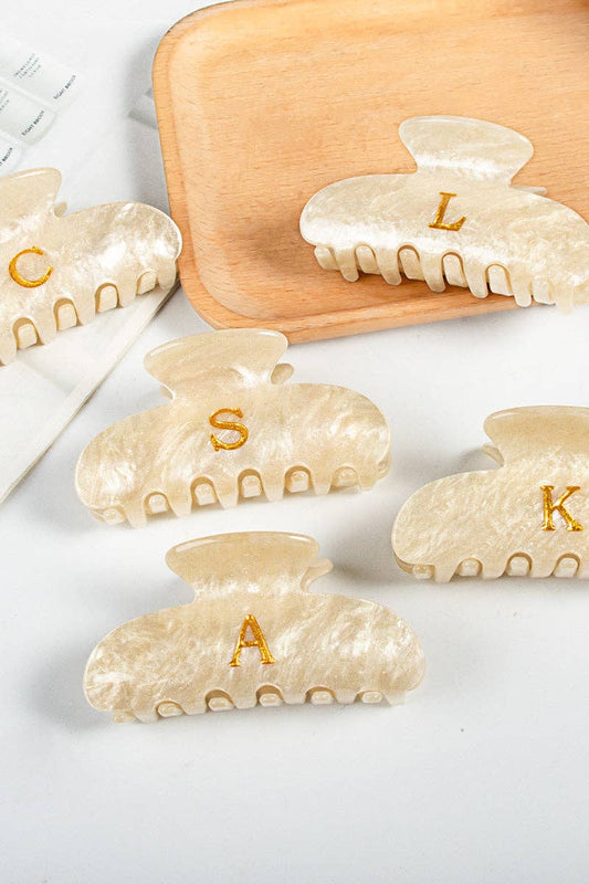 Elegant Monogram Hair Claw