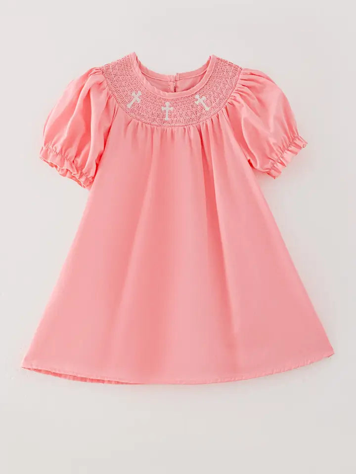 Kids Pink Crucifix Dress