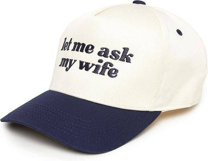 Two Tone Cap - Let Me Ask My Wife - Beige/Navy