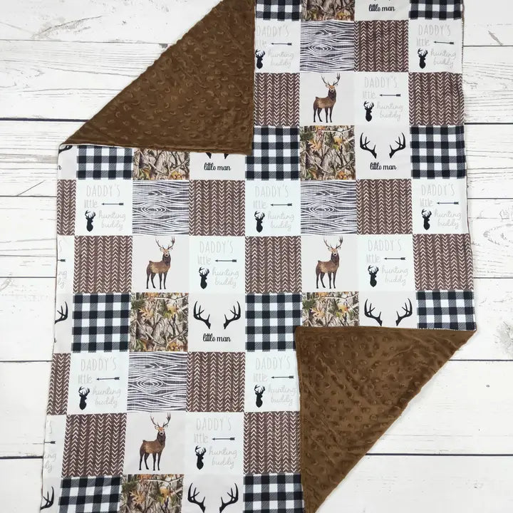 Little Man Deer Print Blanket