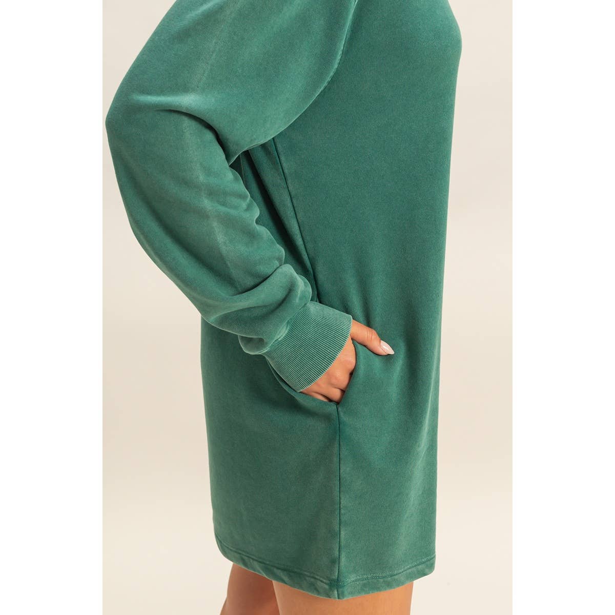 Mineral Washed Oversized Mini Sweatshirt Dress