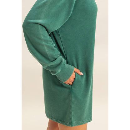 Mineral Washed Oversized Mini Sweatshirt Dress
