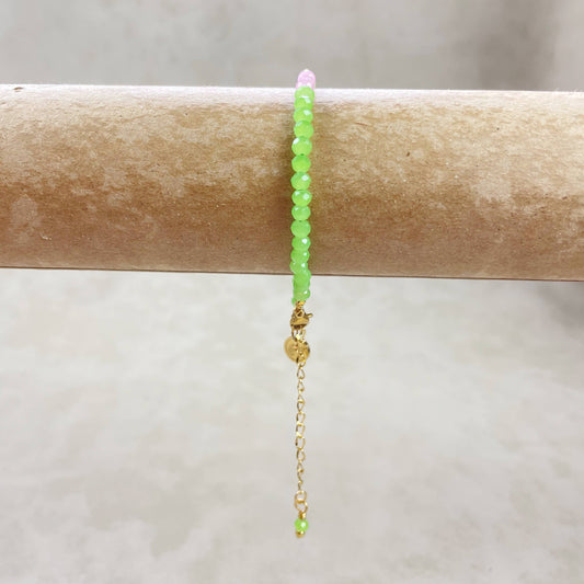 Mia// Guava Crystal Beaded Delicate Bracelet