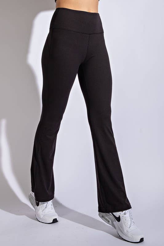 Plus Size Hi-Waist Bell Bottom Yoga Pants