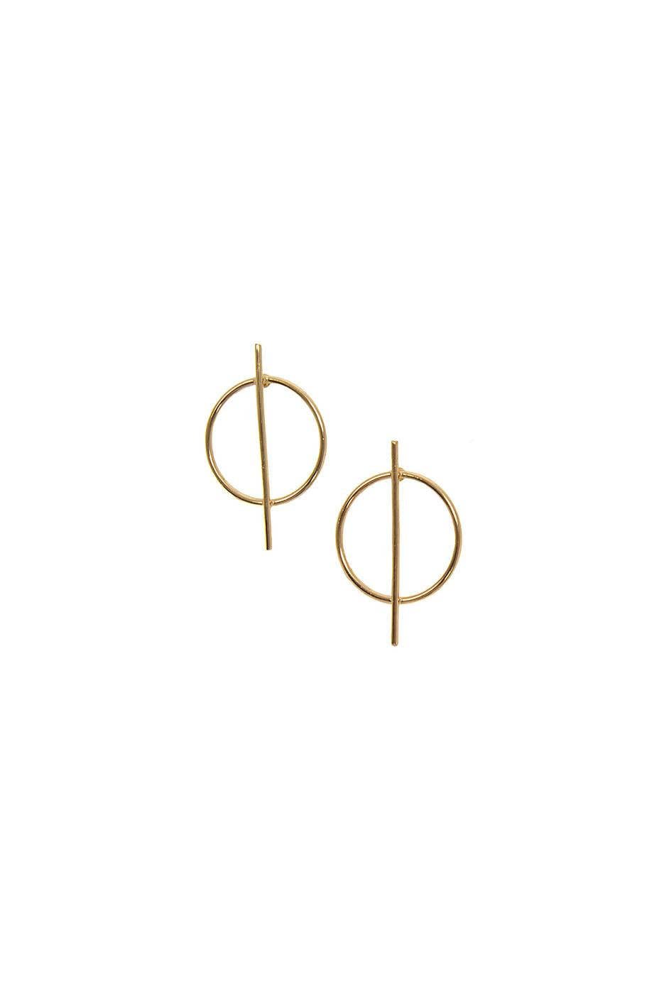 Circle+Bar Stud Earrings
