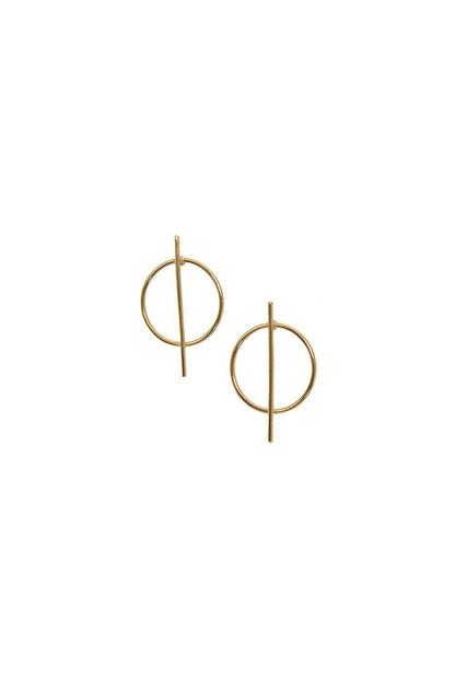 Circle+Bar Stud Earrings