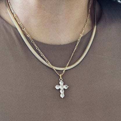 Snake chain herringbone link necklace gold filled 