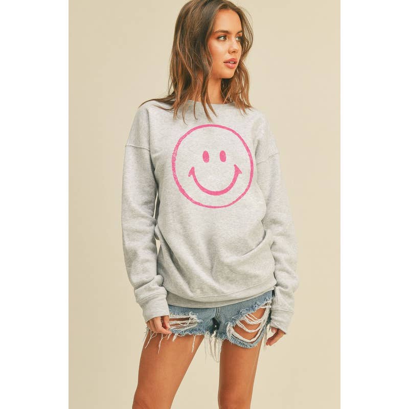 Smile Happy Face Graphic Sweatshirt