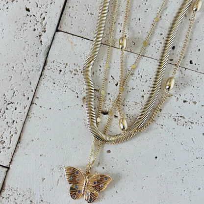Snake chain herringbone link necklace gold filled 