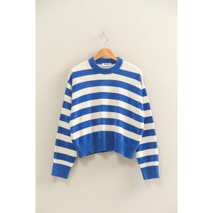 Striped Sweater With Ribbed Edge