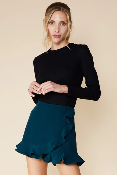 Ruffled Wrap Skort Teal