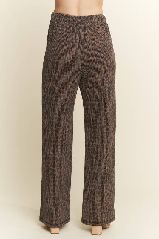 Wide Leg Animal Urban Rib Pants