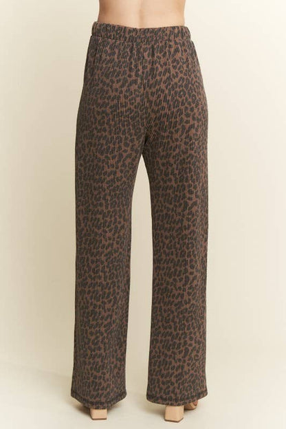 Wide Leg Animal Urban Rib Pants