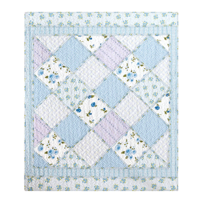"Garden of Blues"  Quilted Throw Blanket 50"x60"