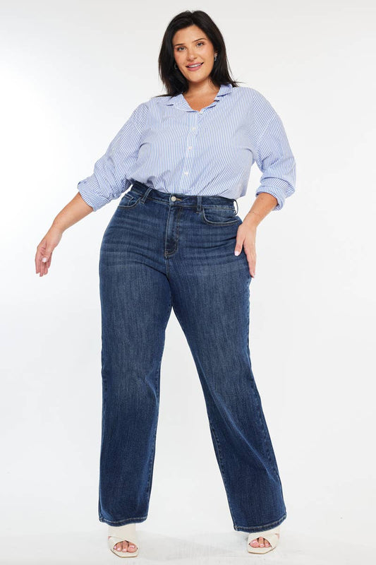 PLUS HIGH RISE WIDE LEG Comfort Stretch Denim