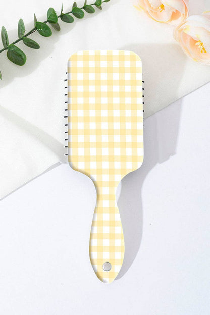 Gingham Pattern Paddle Hairbrush