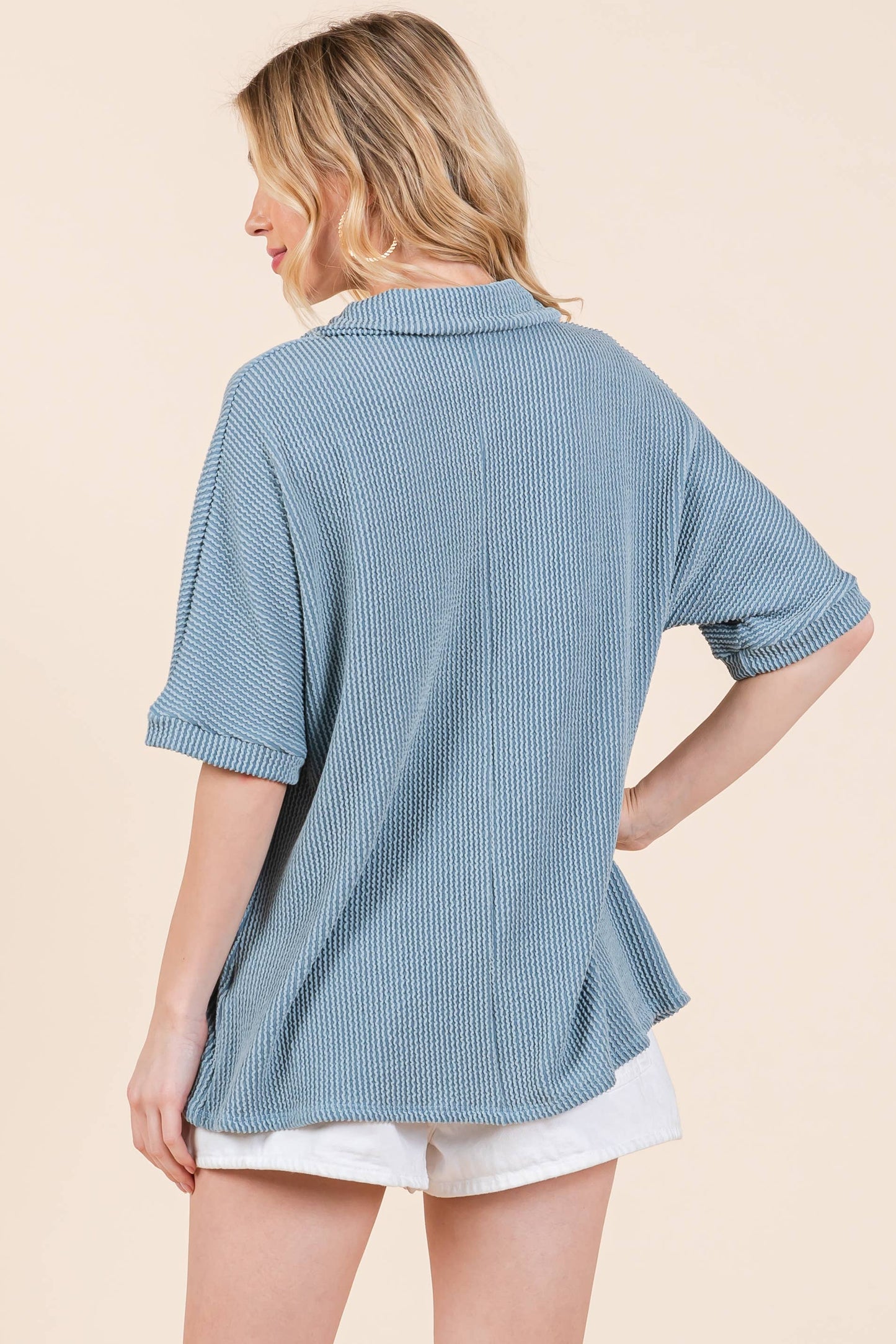 RIBBED COLLAR TOP