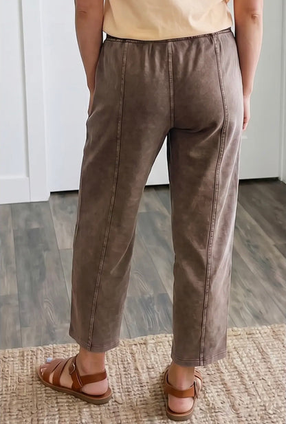 Mineral Washed Elastic Waist Pants