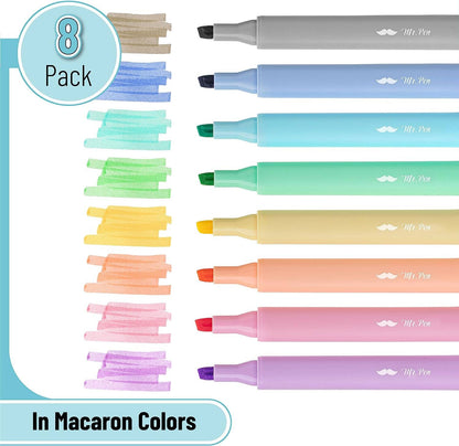 Pastel Macaron Highlighter Set - 8 Assorted Colors