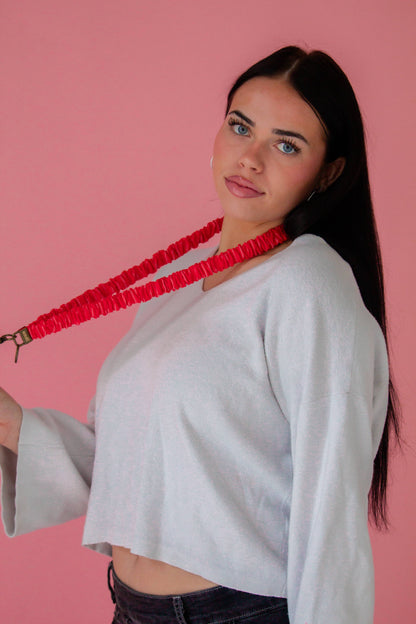 Red Striped Lanyard