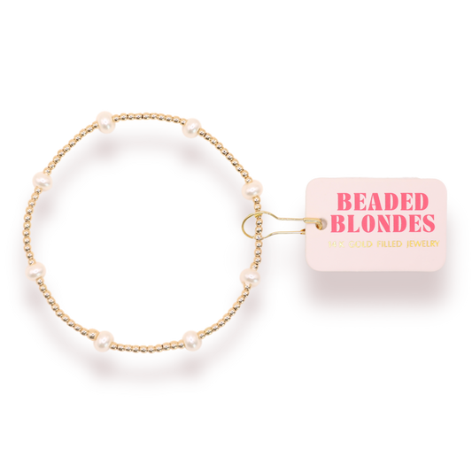Dainty Kate Pearl Bracelet in Gold